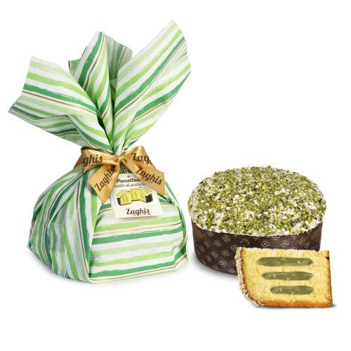 Zaghis Panettone Lux'or Farcito Pistacchio Verde / Filled Piatachio Cream - Green