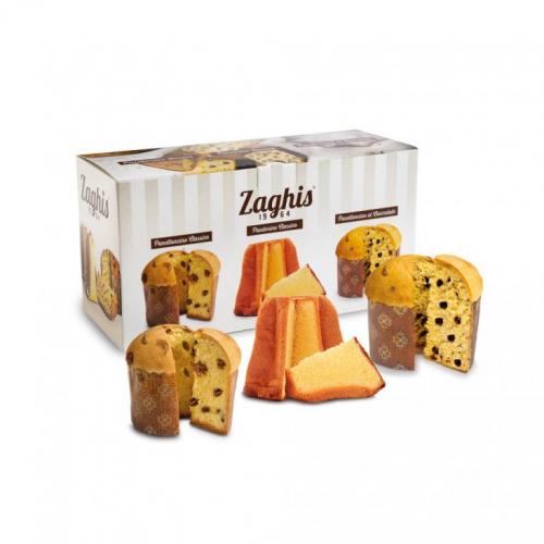 Zaghis Tris Panettoncini Classic / Chocolate / Pandorino Box