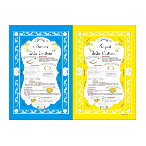 Cassese Flavors of Amalfi Coast Tea Towel Blue & Yellow